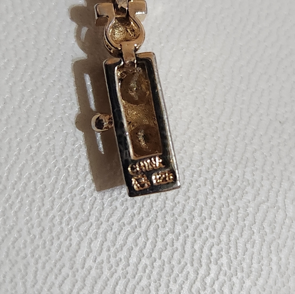 Vintage Gold Tone Sterling Silver Tennis Bracelet - Picture 5 of 11